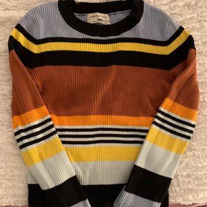Ribbed Striped Crew Neck Jumper